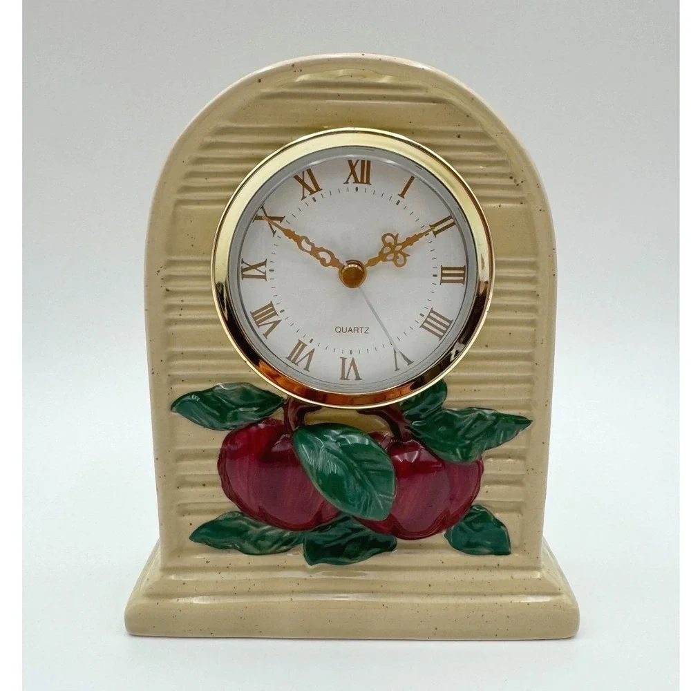 Vintage Apple Kitchen Clock Quartz Mantel Desk Clock Country Farmhouse Decor‎ 7